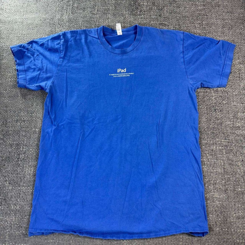 Apple iPad Promo T-Shirt Mens Large Blue American Apparel Launch Tee 2010